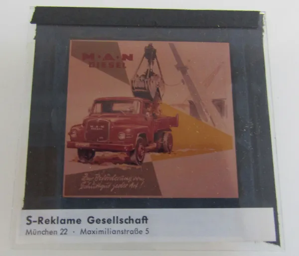 1 Farbdiapositiv MAN 415 Lkw Werbung ca 1960 Original