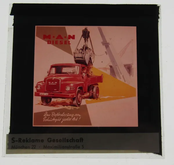 1 Farbdiapositiv MAN 415 Lkw Werbung ca 1960 Original