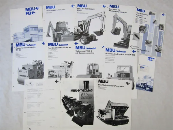 10 Prospekte MBU Walzen Bagger Baumaschinenprogramm 90er Jahre