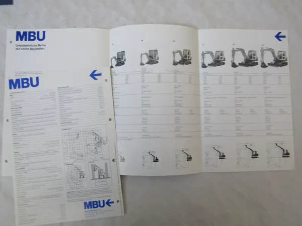 10 Prospekte MBU Walzen Bagger Baumaschinenprogramm 90er Jahre