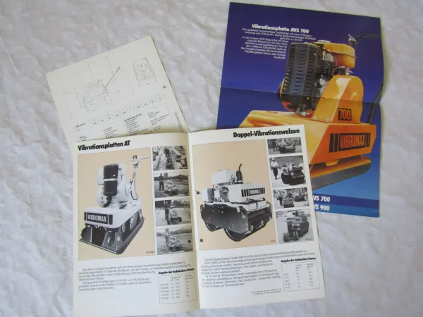 10 Prospekte Vibromax Vibrationsplatten Walzen Stampfer Verdichter 1980er