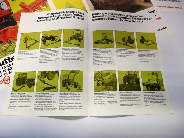 10x Original Prospekt Busatis Mähwerke an z.B. Fendt Schlepper Unimog