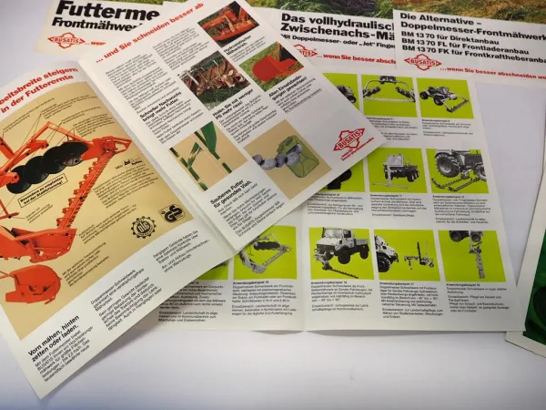 10x Original Prospekt Busatis Mähwerke an z.B. Fendt Schlepper Unimog