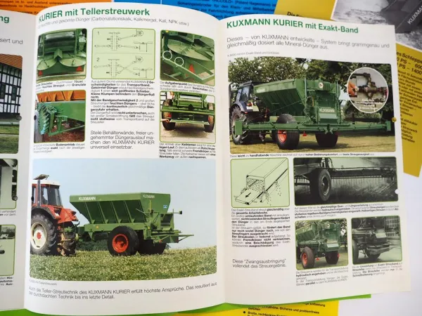 10x Original Prospekt Kuxmann Landtechnik Düngerstreuer Roder 1970/80er Jahre