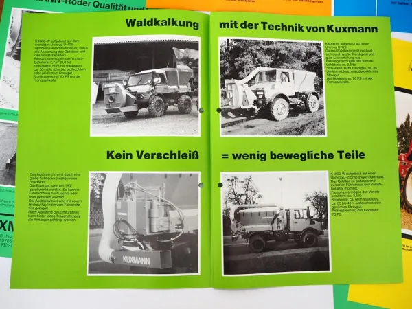 10x Original Prospekt Kuxmann Landtechnik Düngerstreuer Roder 1970/80er Jahre