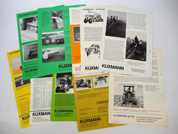 10x Original Prospekt Kuxmann Landtechnik Düngerstreuer Roder 1970/80er Jahre