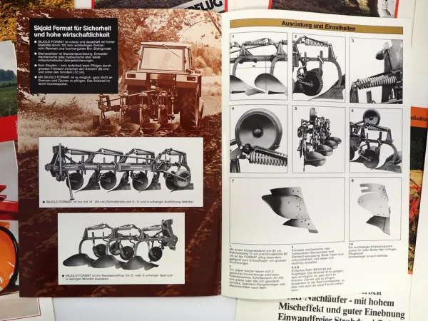 10x Original Prospekt Mappe Kongskilde Skjold Landtechnik Pflug 1980er Jahre