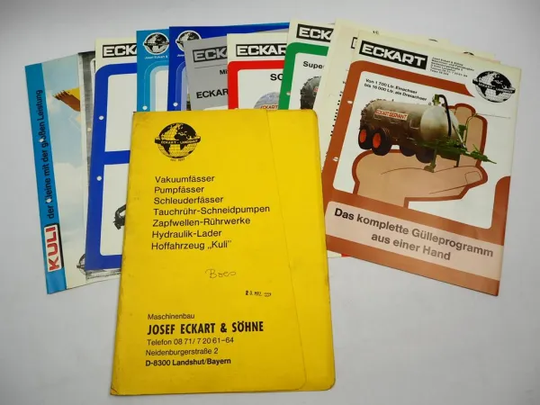 10x Original Prospekt Preisliste Eckart Landshut Landtechnik Kuli 1982