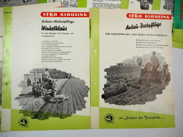 10x Original Prospekt Preisliste Mappe Efka Klausing Landtechnik 1963