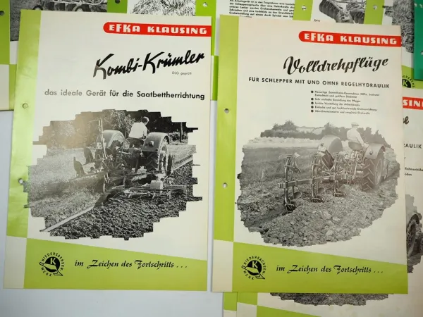 10x Original Prospekt Preisliste Mappe Efka Klausing Landtechnik 1963