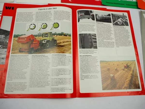10x Original Prospekt Welger Landtechnik Pressen Mähwerke 1970/80er Jahre