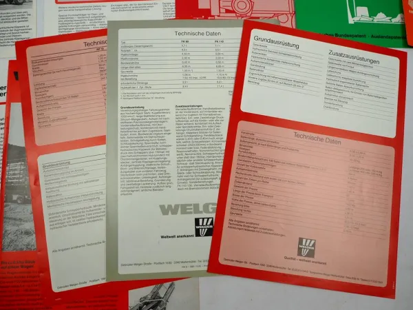 10x Original Prospekt Welger Landtechnik Pressen Mähwerke 1970/80er Jahre