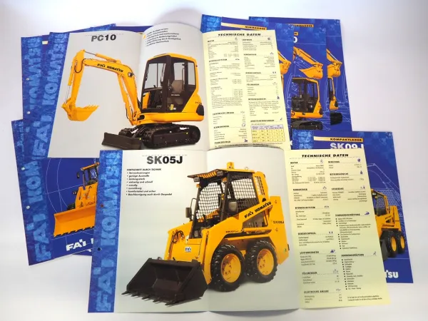 10x Prospekt Fai Komatsu Minibagger Laderbagger Kompaktlader 1996