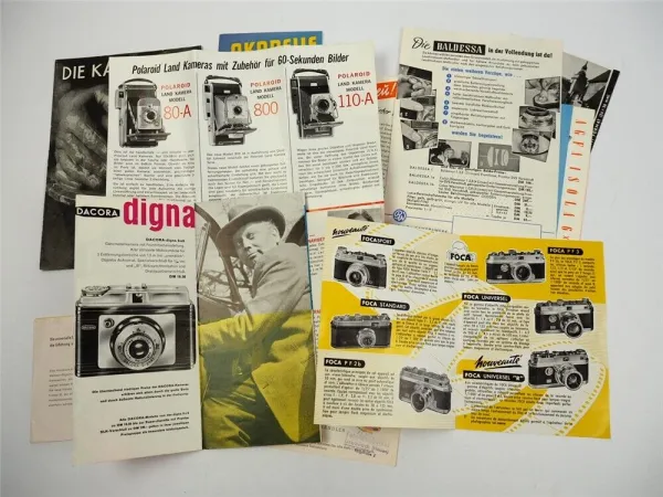 10x Prospekt Fotokamera Fotoapparat 1950er Jahre