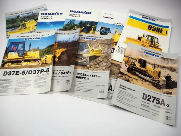10x Prospekt Komatsu Planierraupe D41 61 65 EX PX 31PL 155AX 375A 58E 37P D275A