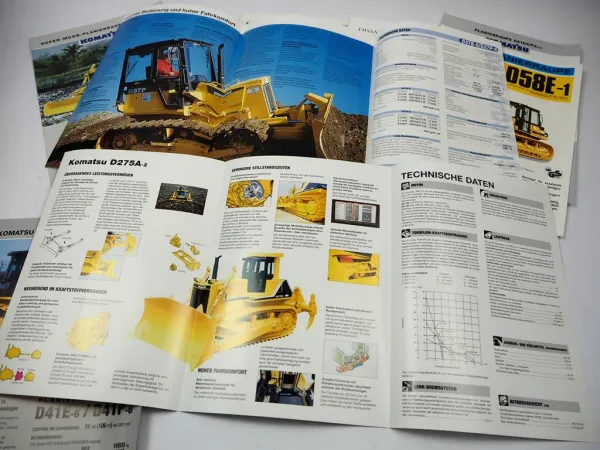10x Prospekt Komatsu Planierraupe D41 61 65 EX PX 31PL 155AX 375A 58E 37P D275A