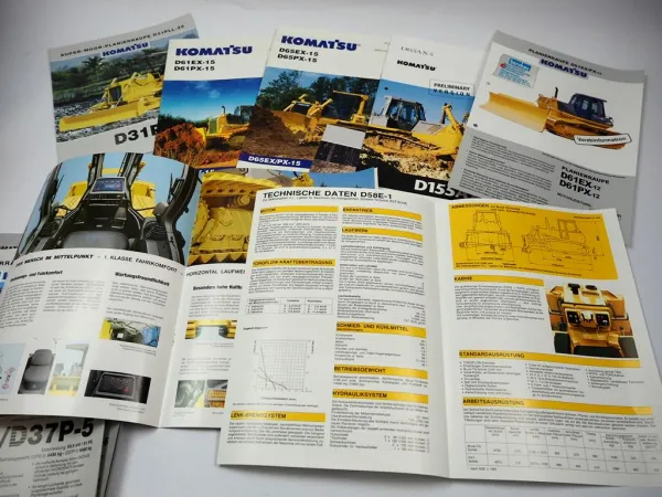 10x Prospekt Komatsu Planierraupe D41 61 65 EX PX 31PL 155AX 375A 58E 37P D275A
