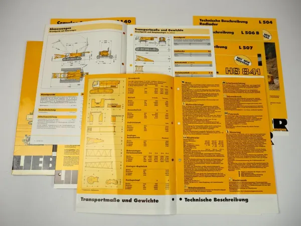 11 Prospekte Liebherr L- LR- HS- Radlader Laderaupe Seilbagger 1987-2000