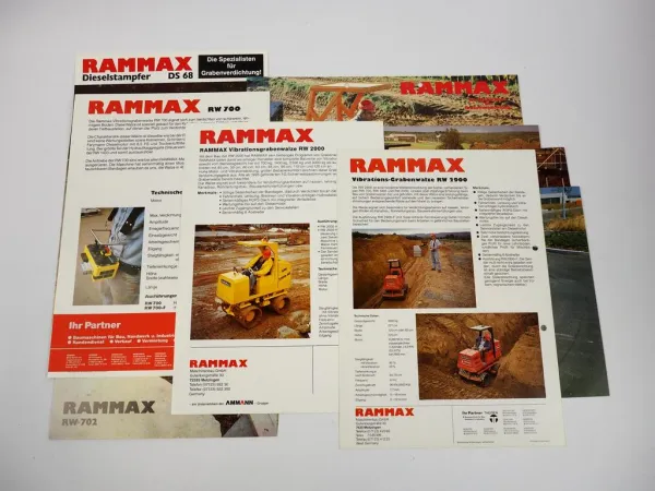 11 Prospekte Rammax Walzen RW Modelle 80/90er Jahre