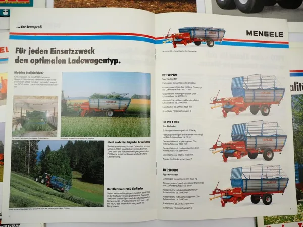 11 x Original Prospekt Preisliste Mengele Landtechnik Ladewagen Häcksler ca 1993