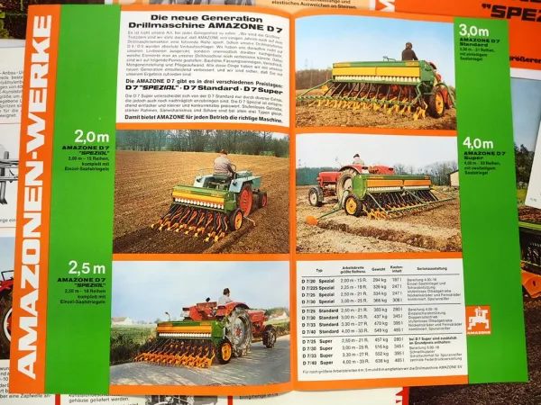 11x Original Prospekt Amazone Landtechnik 1970/80er J. Feldspritze Kreiselegge
