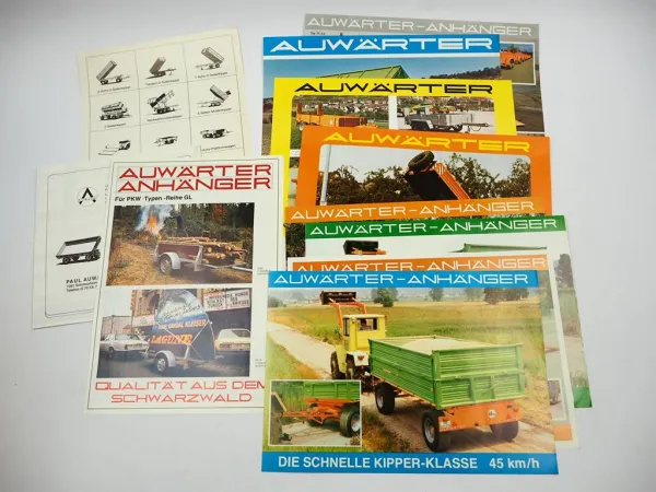 11x Original Prospekt Auwärter Spezial Anhänger Kipper 1970/80er Jahre