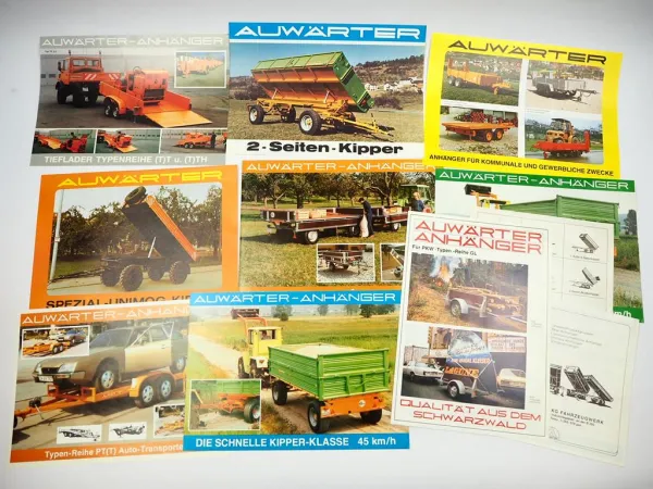 11x Original Prospekt Auwärter Spezial Anhänger Kipper 1970/80er Jahre