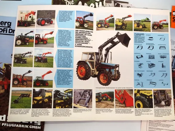 11x Original Prospekt Landsberg Landtechnik Pflug Anbaugeräte 1980er Jahre