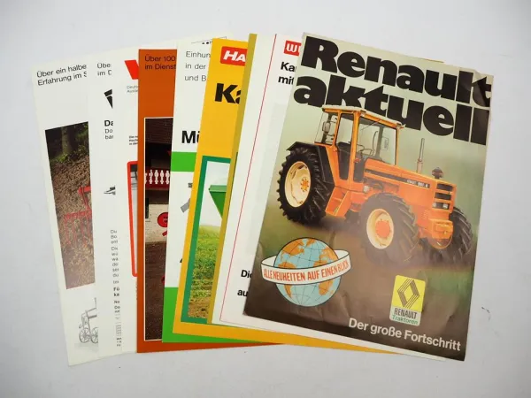 11x Original Prospekt Landtechnik 1970/80er Jahre Renault Hassia Müller Welger