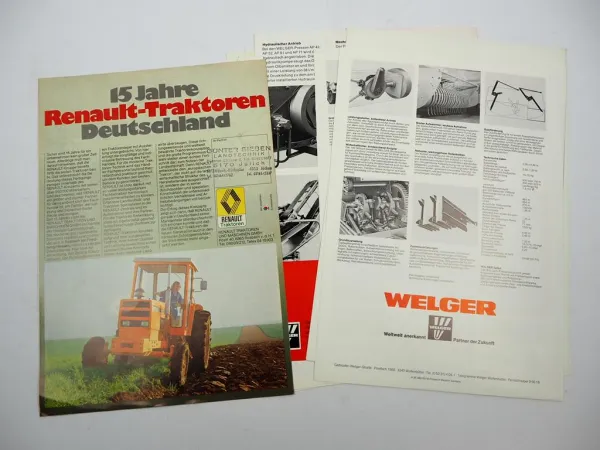 11x Original Prospekt Landtechnik 1970/80er Jahre Renault Welger Gebr. Müller