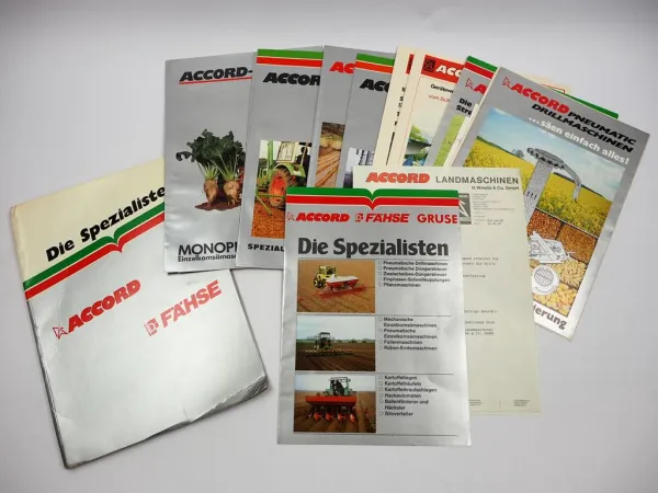 11x Original Prospekt Testbericht Accord Fähse Landtechnik 1980er Jahre