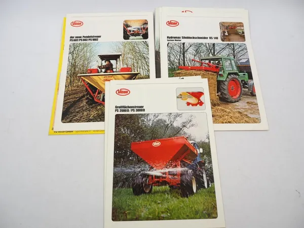 11x Original Prospekt Vicon Landtechnik Düngerstreuer Häcksler 1970/80er Jahre