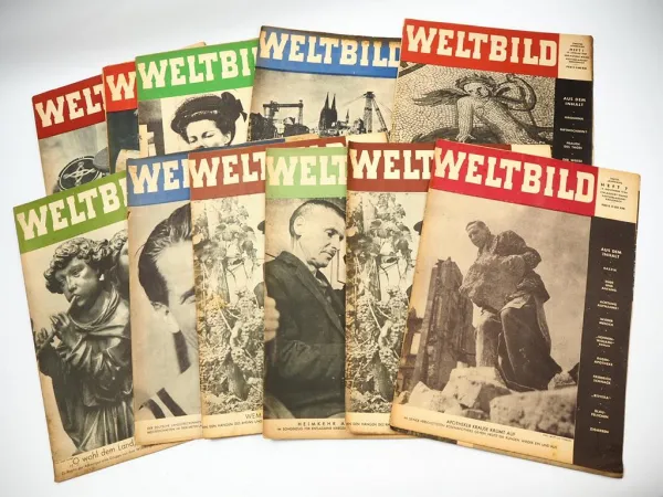 11x Zeitschrift Das Weltbild Drei Brücken Verlag Mainz 1946/47