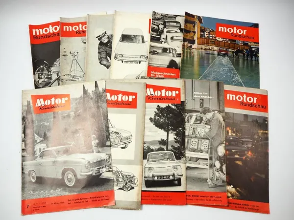 11x Zeitschrift Motor Rundschau Jahrgang 1960 bis 1965 PKW LKW Motorrad