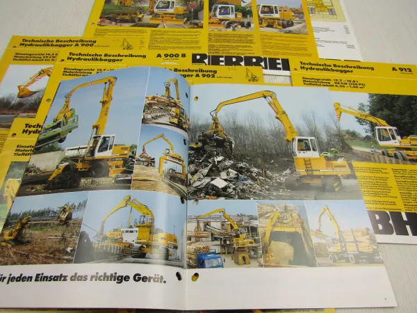 12 Liebherr A308 - A922 Hydraulikbagger Prospekte Technische Daten 1992 - 1998