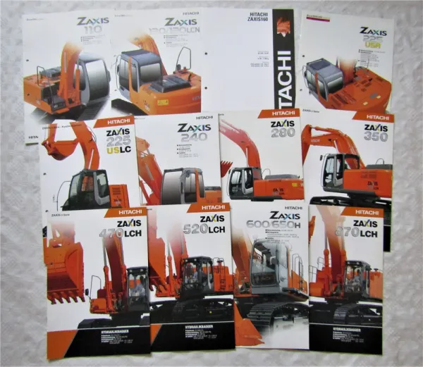 12 Prospekte Hitachi Zaxis 110 160 225 USR 240 350 470 520 600 650 870 H LCH