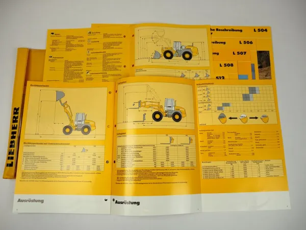 12 Prospekte Liebherr L 504 - 580 Stereolader Radlader 1995-1999