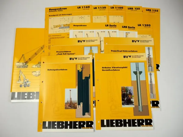 12 Prospekte Liebherr LR Modelle Raupenkran LRB Bohrgerät 2001-2003