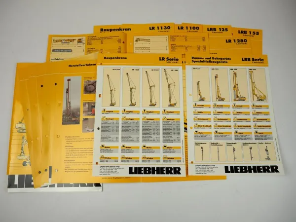12 Prospekte Liebherr LR Modelle Raupenkran LRB Bohrgerät 2001-2003