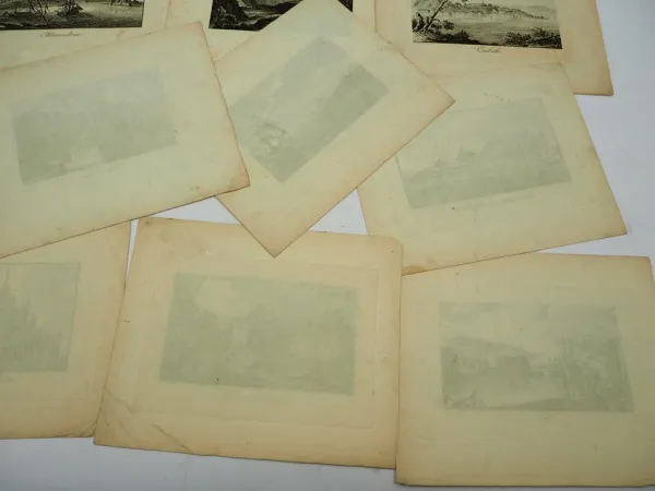 12x alter Stich Motiv weltweit Mexiko Havanna Rio Quebeck ca. 1830 J. Blaschke