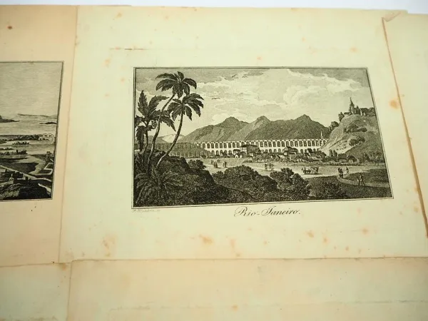 12x alter Stich Motiv weltweit Mexiko Havanna Rio Quebeck ca. 1830 J. Blaschke