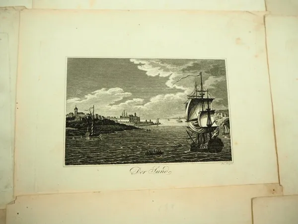 12x alter Stich Motiv weltweit Mexiko Havanna Rio Quebeck ca. 1830 J. Blaschke