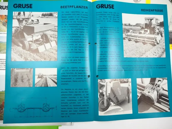 12x Orig. Prospekt Gruse Landtechnik Häcksler Kartoffelleger Hackautomat 1980er