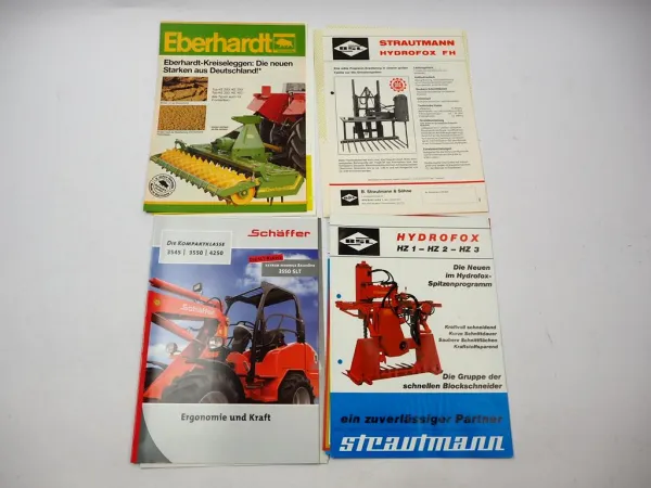 12x Original Prospekt Landtechnik 1970/2010er Jahre Schäffer Fella Eberhardt