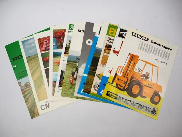 12x Original Prospekt Landtechnik 1970/80er Jahre PZ Zweegers Stoll Eberhardt