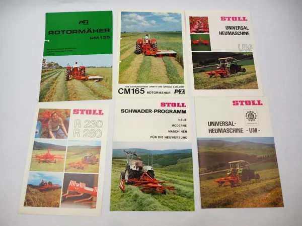 12x Original Prospekt Landtechnik 1970/80er Jahre PZ Zweegers Stoll Eberhardt