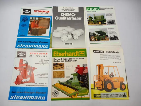 12x Original Prospekt Landtechnik 1970/80er Jahre PZ Zweegers Stoll Eberhardt