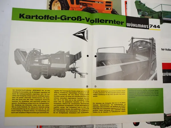12x Original Prospekt Landtechnik 1970/80er Jahre Renault Vicon Wühlmaus