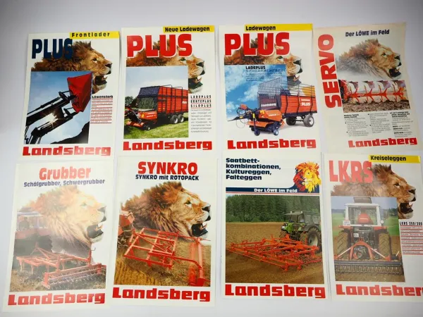 12x Original Prospekt Mappe Landsberg Nodet Gougis Landtechnik 1990er Jahre
