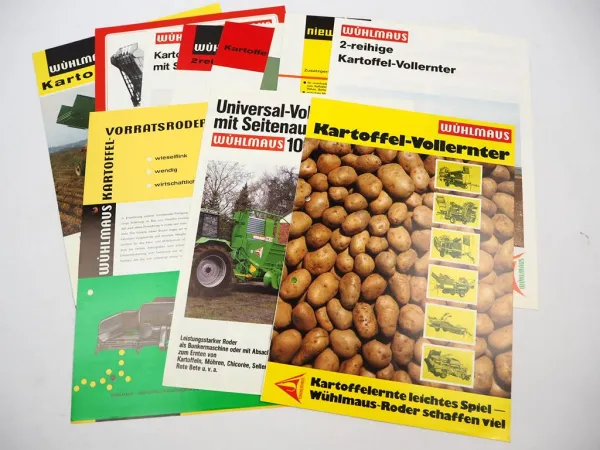 12x Original Prospekt Niewöhner Landtechnik 1970/80er Jahre Kartoffelernter